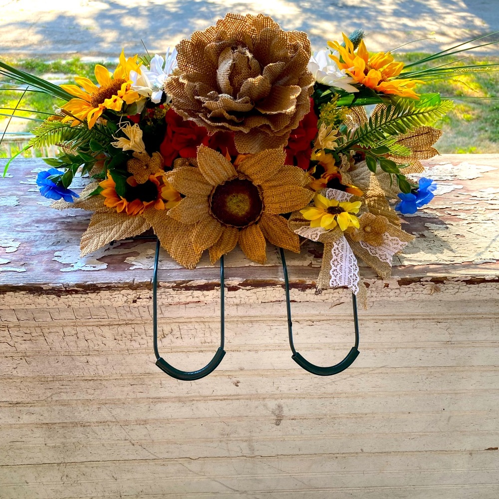 Sunflower headstone saddle